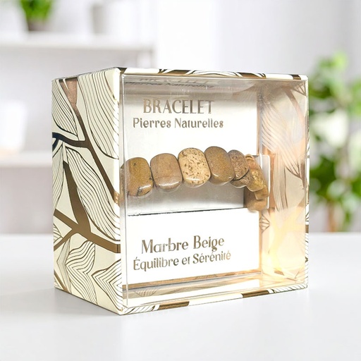 [00336279-8] BRACELET PIERRE NATUREL MARBRE BEIGE