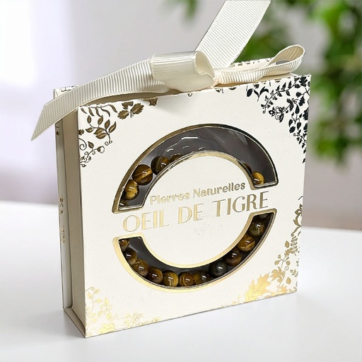 [00332001-11] BRACELET PIERRE NATUREL ACIER OEIL DE TIGRE