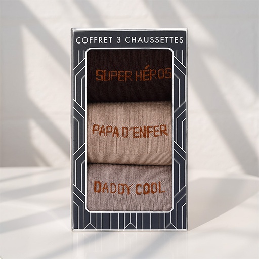 [00030281] SOCKS PAPA 40-46 BROWN (3-PACK)