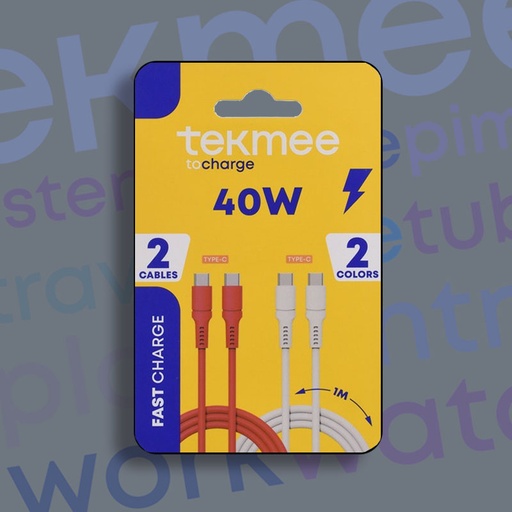 [40430357] TEKMEE 1M USB-C TO USB-C 40W DUO PACK