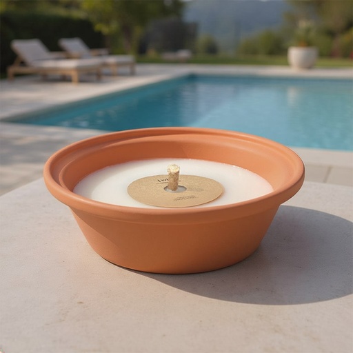 [80100140] TWILI OUTDOOR PARTY TERRACOTTASCHAAL 23,5cm WIT