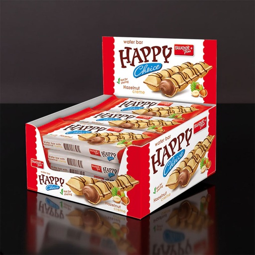 [C1400207] HAPPY CHOICE WAFER BAR HAZELNUT CREAM 16 x 45g
