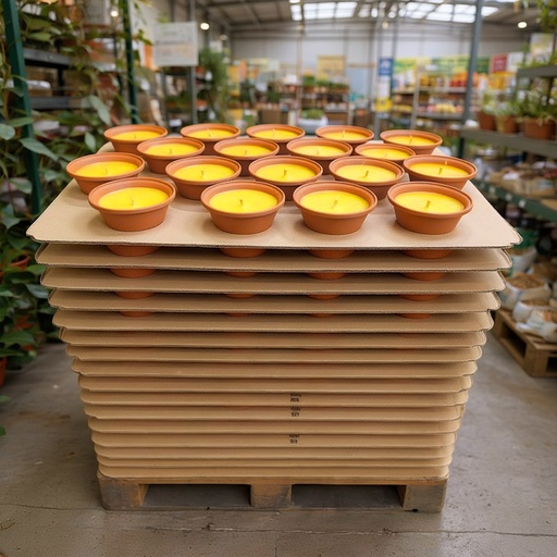 [80100212] TWILI PALETDISPLAY OUTDOOR PARTY TERRACOTTASCHAAL CITRONELLA 19cm 288pcs