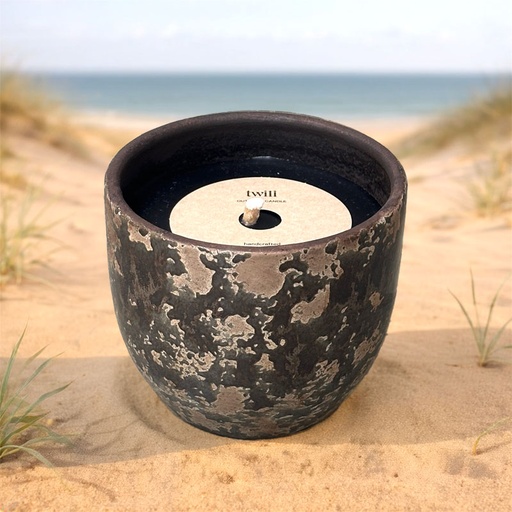 [80100005] TWILI SUNSET COLL. OUTDOOR CANDLE V-BLACK 14cm