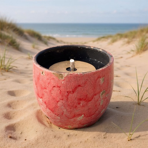 [80100006] TWILI SUNSET COLL. OUTDOOR CANDLE V-RED 14cm