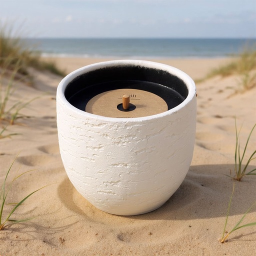[80100008] TWILI SUNSET COLL. OUTDOOR CANDLE WHITE 14cm