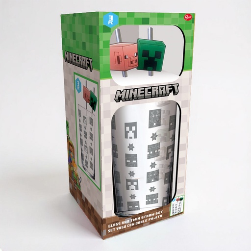 [00120156] GLASS & STRAW SET MINECRAFT
