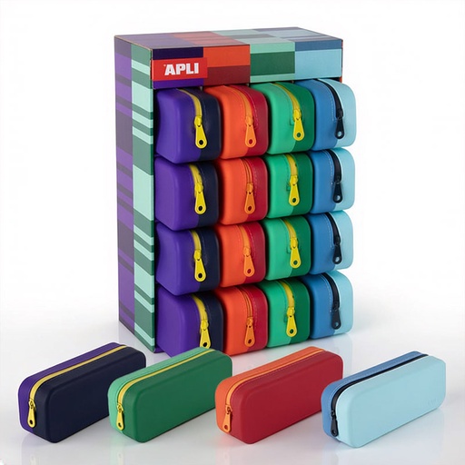 [00021942] PENCIL CASE SILICONE TWO TONE VIBRANT /16