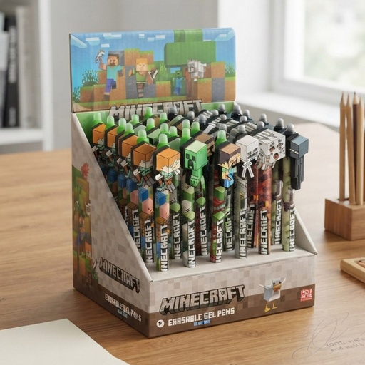 [00070115] GEL PEN WITH ERASER MINECRAFT /36
