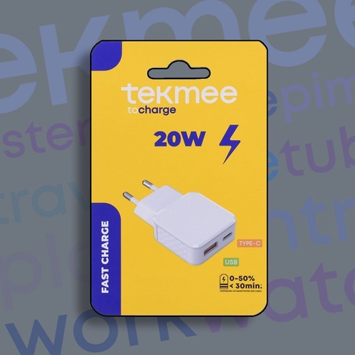 [40430374] TEKMEE 20W 2-PORTS SLIM WALL CHARGER