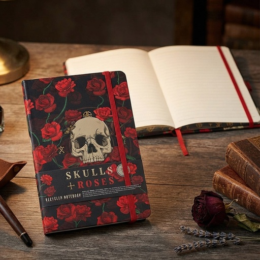 [00070128] NOTEBOOK SKULLS & ROSES