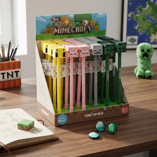 [00070134] PEN MINECRAFT WITH SILICONE TOP /24 DESIGN 2