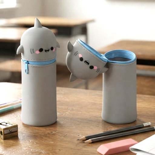[00021930] PENCIL CASE SILICONE ADORAMALS ARCHIE THE SHARK