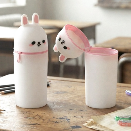 [00021931] PENCIL CASE SILICONE ADORAMALS FRANCES THE BUNNY