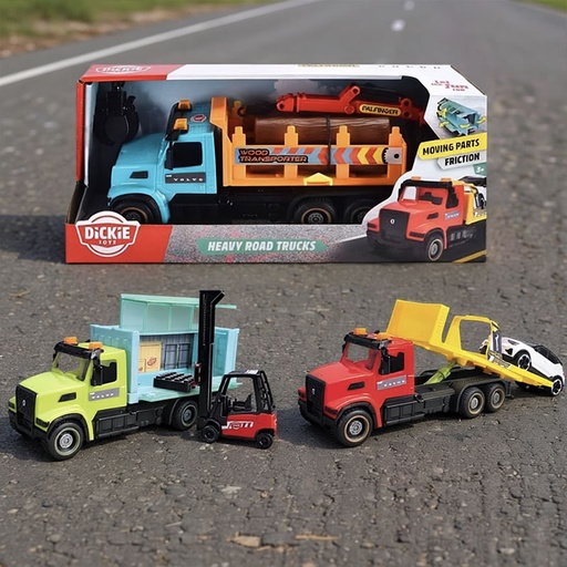 [00050682] DICKIE TOYS VOLVO HEAVY ROAD TRUCKS 3-ASS