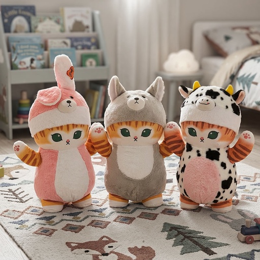 [00021088] CAT IN ANIMAL COSTUMES 60CM 3-ASS