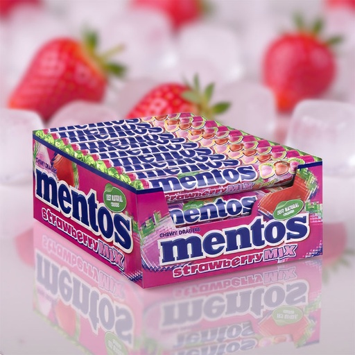 [C0904046] MENTOS ROL STRAWBERRY MIX 40x38g