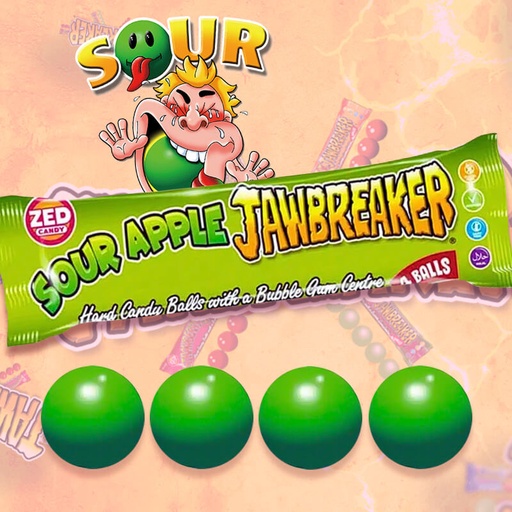 [C1101003] JAWBREAKER SOUR APPLE 4pcs x 40