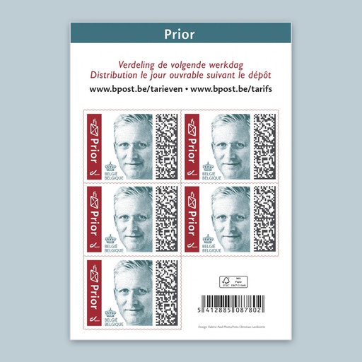 [POS12003] POSTZEGELS T1 NAT. PRIOR FILIP 10x5