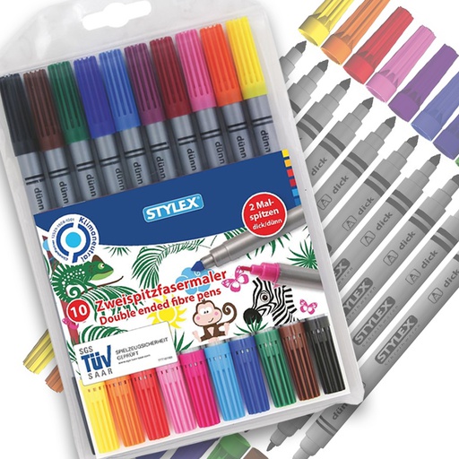 [00070045] STYLEX DOUBLE ENDED FIBRE PENS