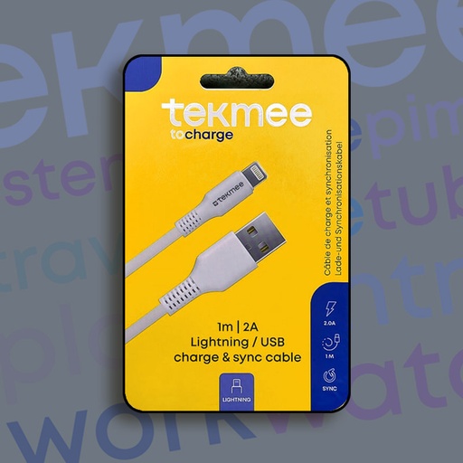 [40430169] TEKMEE 1M 2A USB TO LIGHTNING