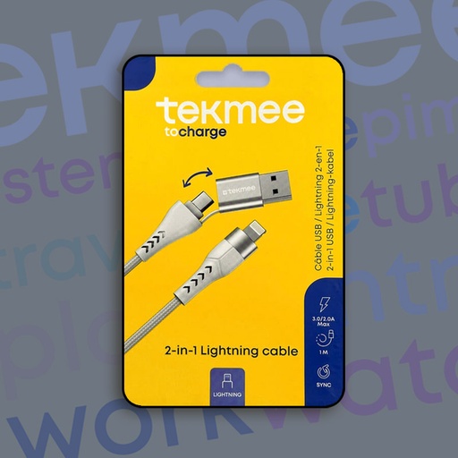 [40430184] TEKMEE 2 IN 1 LIGHTNING CABLE
