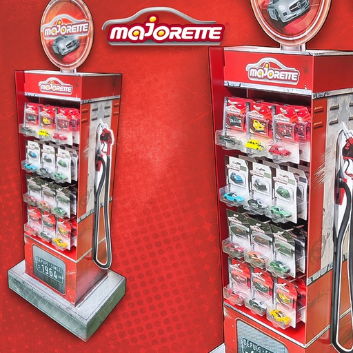 [00050502] MAJORETTE GAS PUMP DISPLAY /96 SINGLES