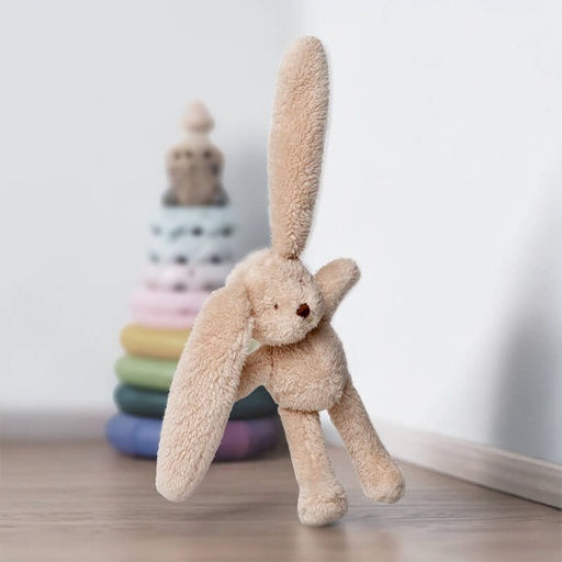 [00200142] BUNNY WITH RATTLE BROWN 23CM