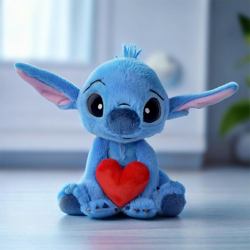 [00020388] DISNEY STITCH HOLDING HEART 25cm