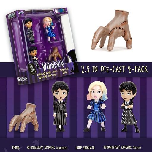 [00015056] WEDNESDAY METALFIGS 4-PACK 6,5CM