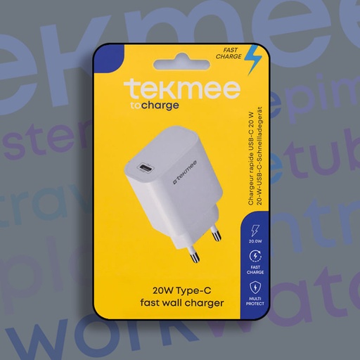 [40430190] TEKMEE WALL CHARGER USB-C 20W (NEW DESIGN)