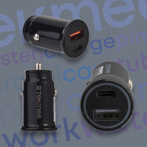 [40430154] TEKMEE 20W 2 PORTS PD+QC CAR CHARGER BULK 4pcs