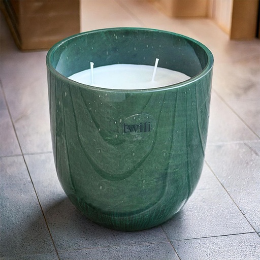 [80100032] TWILI INDOOR SCENTED CANDLE LOTUS COLL. JADE GREEN L 14,5cm