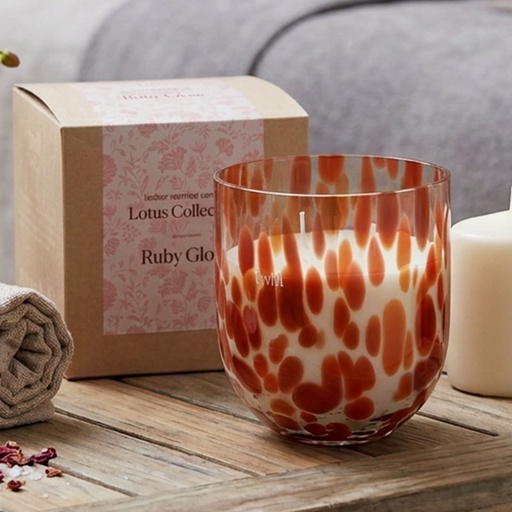 [80100033] TWILI INDOOR SCENTED CANDLE LOTUS COLL. RUBY GLOW L 14,5cm/1500gr