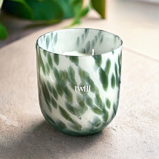 [80100042] TWILI INDOOR SCENTED CANDLE LOTUS COLL. JADE GREEN M 11cm