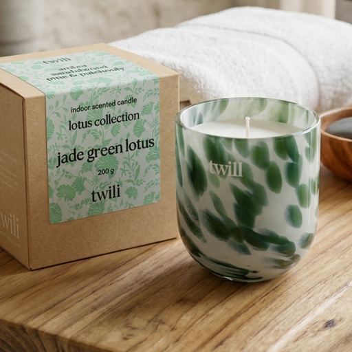 [80100052] TWILI INDOOR SCENTED CANDLE LOTUS COLL. JADE GREEN S 9cm/200gr