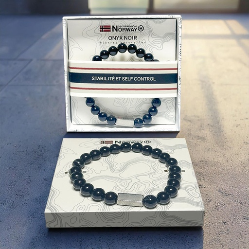 [00315140-3] BRACELET GEOGRAPHICAL NORWAY ONYX NOIR