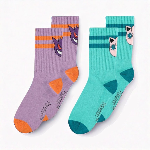 [00030254] POKEMON SPORT SOCKS JIGGLYPUFF & GENGAR 35-38 (2-PACK)