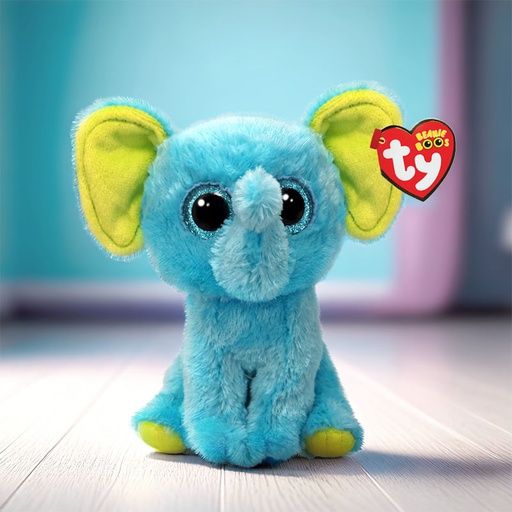 [00020338] TY BEANIE BOO TRUNKLES THE BLUE ELEPHANT 15CM
