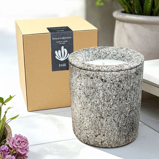 [80100130] TWILI OUTDOOR CITRONELLA CANDLE FRESCO ASH GREY X-LARGE (INCL. REFILL)