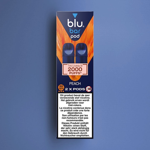 [00002760] BLU BAR 2-POD PACK PEACH 20MG /6