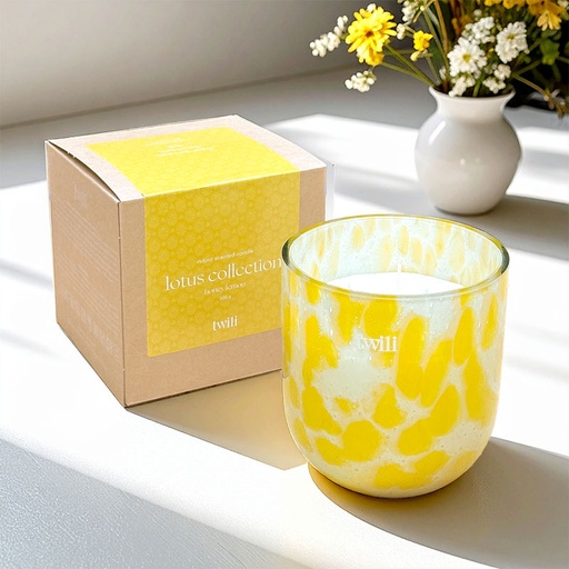 [80100044] TWILI INDOOR SCENTED CANDLE LOTUS COLL. HONEY LEMON M 11cm/650gr