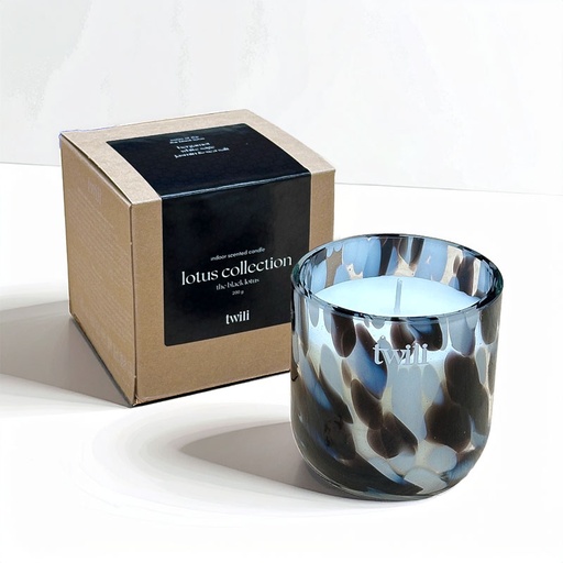 [80100056] TWILI INDOOR SCENTED CANDLE LOTUS COLL. BLACK S 9cm/200gr