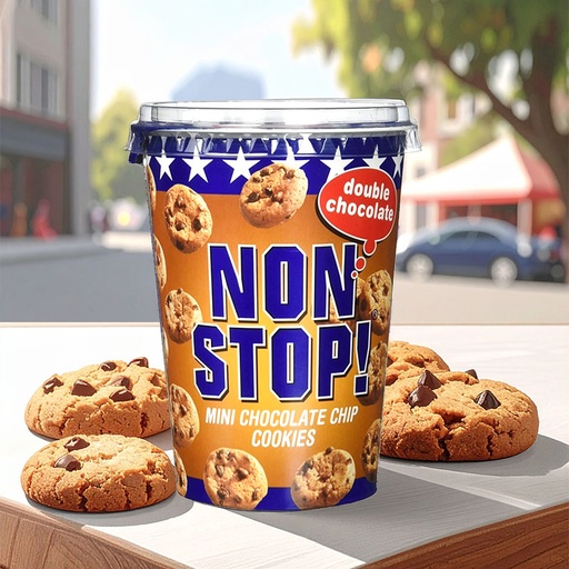 [C1600102] NON STOP! COOKIES DOUBLE CHOCOLATE  8x125g