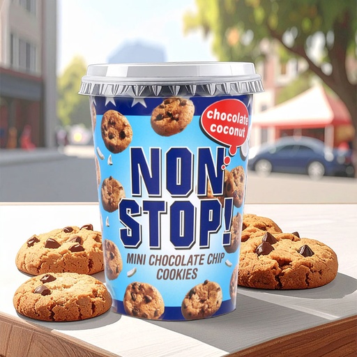 [C1600105] NON STOP! COOKIES CHOCOLATE COCONUT 8x125g