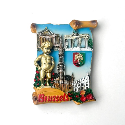 [00120092] MAGNET BELGIUM PARCHMENT VERTICAL