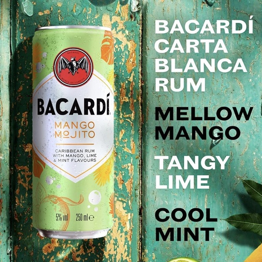[D2603002] BACARDI MANGO MOJITO CAN 5° 12X25cl